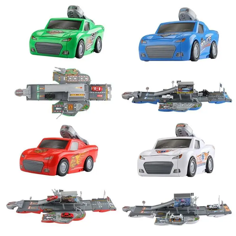 

Simulation Track Parking Lot Toy Urban Deformation Track Educational Toys With Sound And Light Children Puzzle Toys Gift for Kid