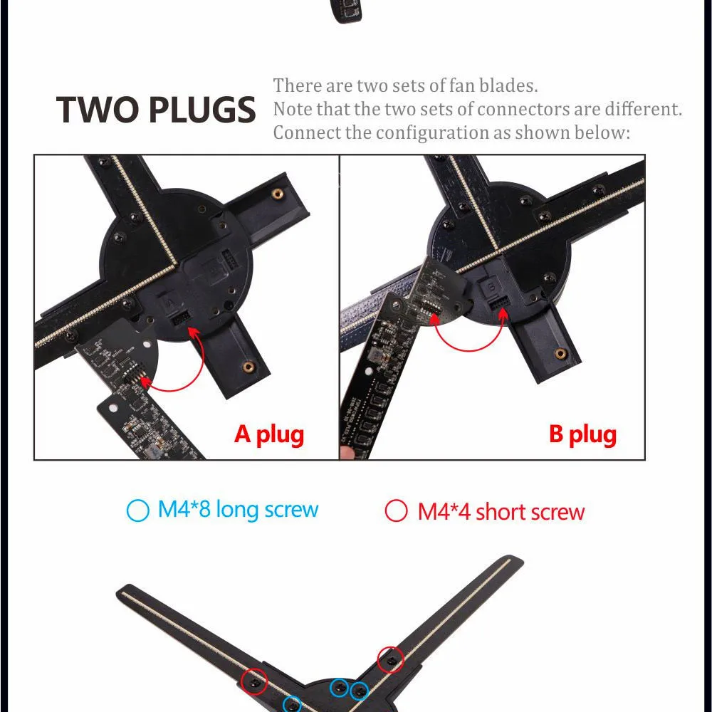 50 см 4 вентилятора голограмма вентилятор светильник с Wi-Fi управление 3D Голограмма рекламный дисплей светодиодный вентилятор голографическое изображение для праздничного магазина