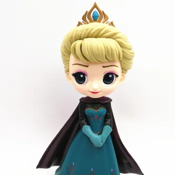 

Q Posket Snow Queen Elsa Anna Model PVC Action Figures Princess Cartoon Anime Dolls Figurines Kids Toys cake topper Party Decor