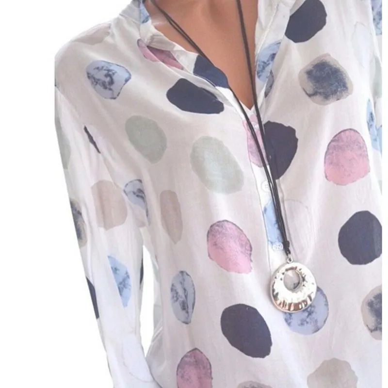 

Large size Women's Blouse 2019 autumn new digital printing can be pulled long-sleeved shirt S-5XL