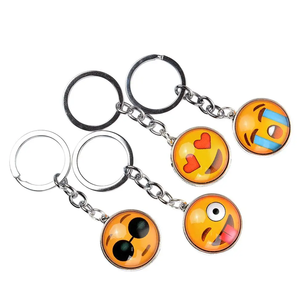 Buy Fashion Emoji Emoticon Glass Face Keychain Holder