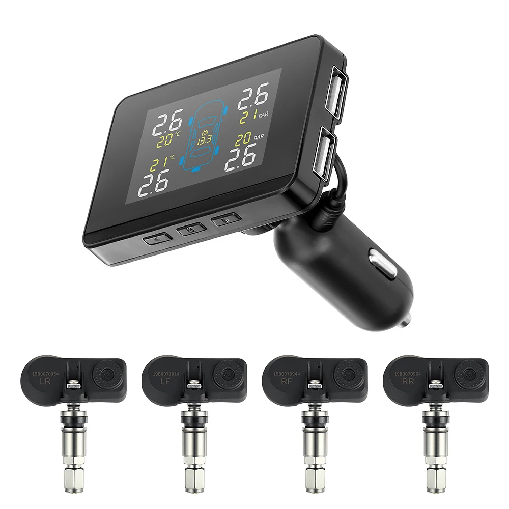 U906 TPMS Автомобильная беспроводная система мониторинга давления в шинах + 4 колеса