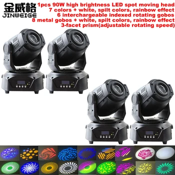 

Free Shipping 4pcs/lot High Brightness LED 90w Spot Light DMX512 3-Facet Prism Moving Head Light DJ /Bar /Party /Show /Stage