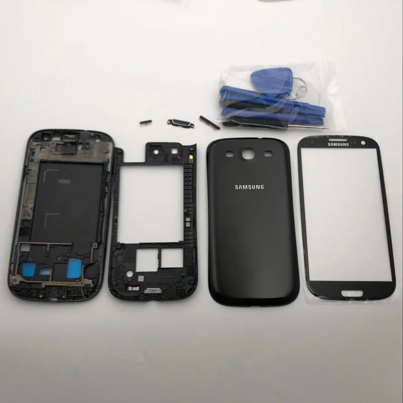 Сменные детали полного корпуса для Samsung Galaxy S3 SIII i9300 i9305 9300 Передняя средняя рамка