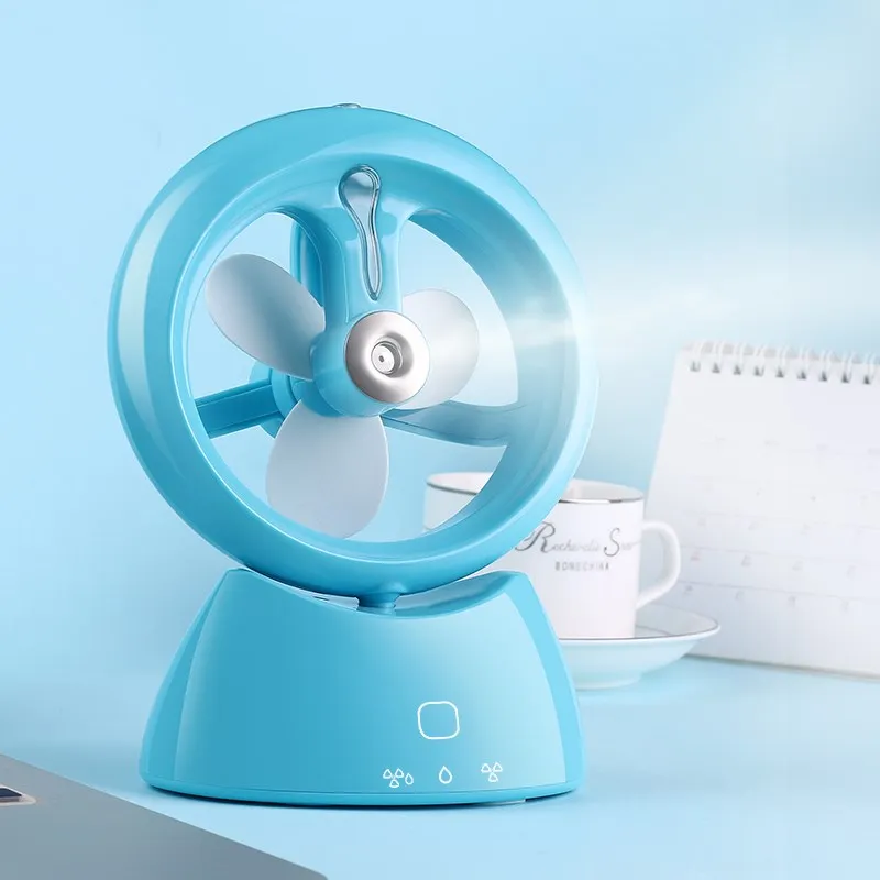 

New Summer Humidifier Mini Fan USB Rechargeable Water Mist Fan With Lithium Battery Office Home Cooling Fan