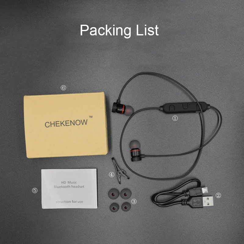 Chekenow A613 Магнитный наушник Bluetooth с микрофонной беспроводной гарнитурой для