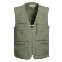 Zozowang, мужской повседневный жилет с несколькими карманами, хлопковые мужские жилеты, обычные, пять цветов, плюс большой размер, 5XL, жилет для мужчин, летние