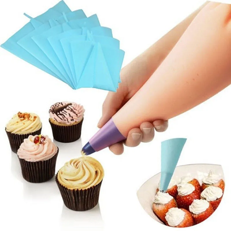 Silicone Reusable Icing Piping Cream Pastry Bag Tip Nozzle Syringe For Cream Confectionery Bag