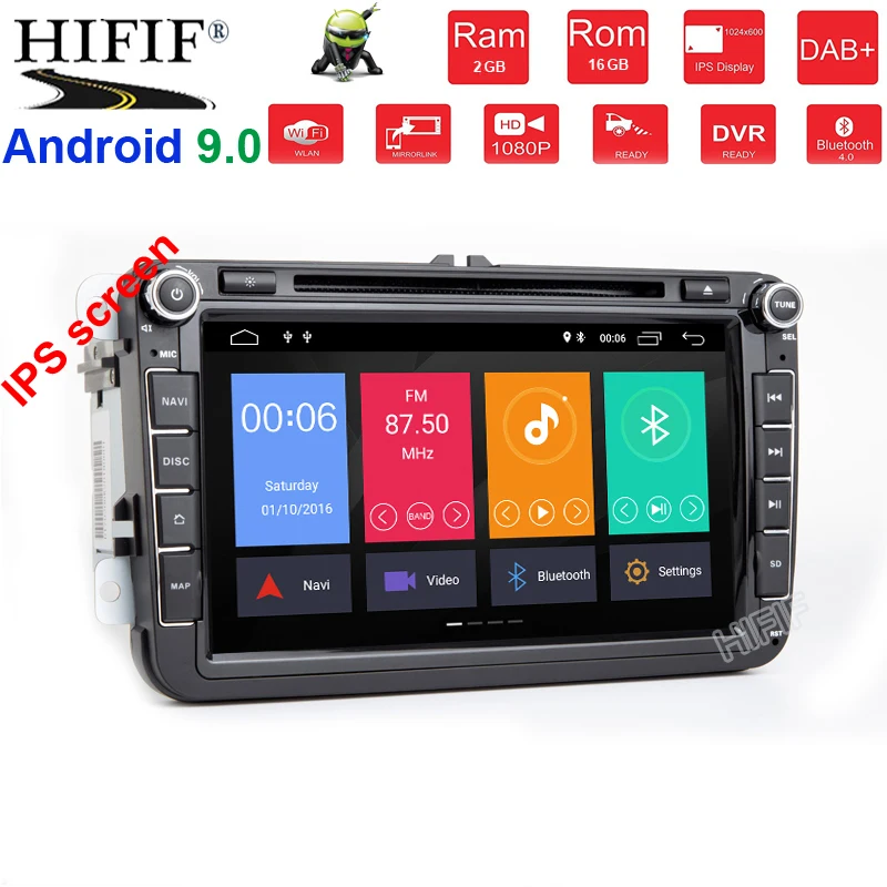 Flash Deal IPS Android 9.0 Car DVD for VW/Volkswagen SKODA GOLF 5 Golf 6 POLO PASSAT B7 T5 CC JETTA TIGUAN car gps stereo navigation player 0