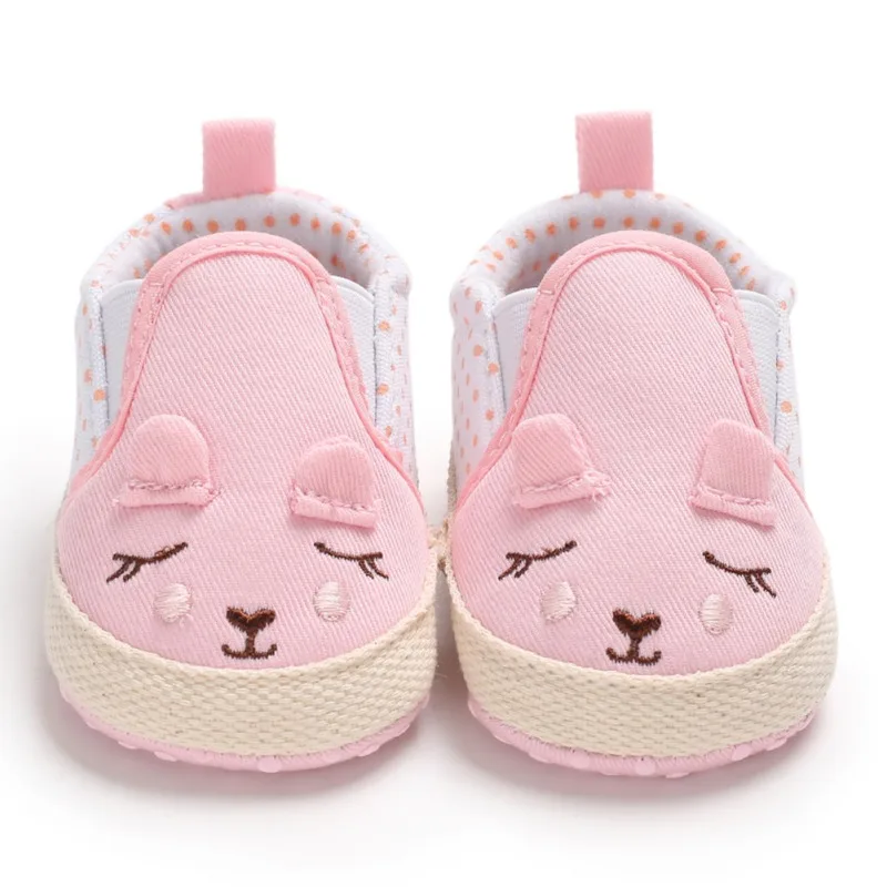 

Spring Canvas Girl Shoes Newborn Dot Cartoon Cute Baby Shoes 2019 New First Pedestrian Soft Princess Shoes