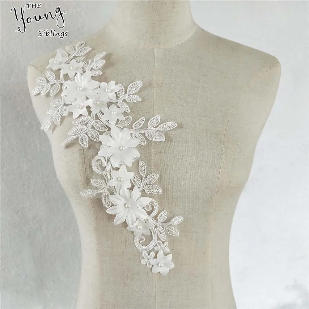 Buy White Lace Floral Embroidery Neckline Neck Collar