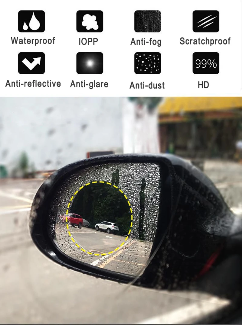 Автомобильная дождевая пленка зеркало заднего вида защитная пленка анти-туман мембрана Антибликовая водостойкая непромокаемая