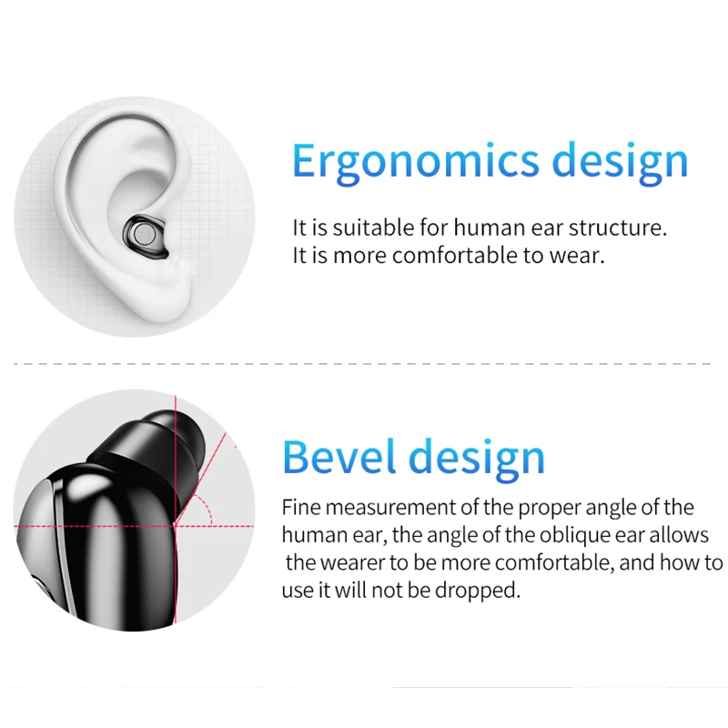 Беспроводные наушники Bluetooth с микрофоном Спортивная мини гарнитура Hi Fi вкладыши