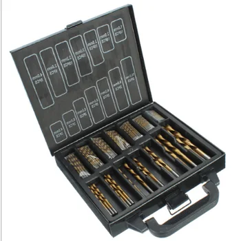 

99pc Iron Box Packing 99PCS HSS Twist Drill Bits Set 1.5-10mm Titanium Coated Surface 118 Degree For Drilling Metal New