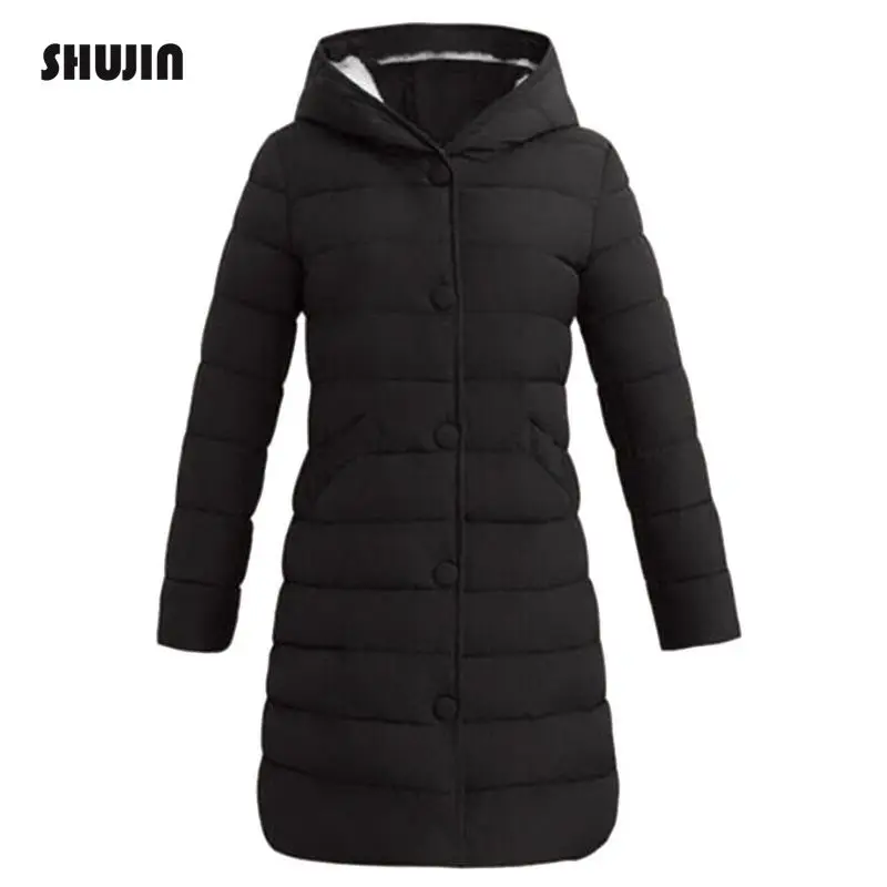 

SHUJIN 2018 Brand Winter Women Ultra Light White Duck Down Jackets Hooded Long Coats Female Slim Plus Size Parka Thin Outwear