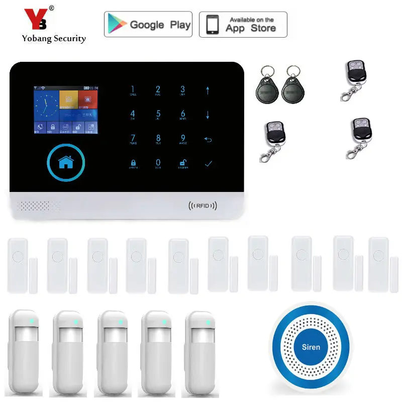 Yobang Security Wireless SMS Home wifi GSM font b Alarm b font system House intelligent auto