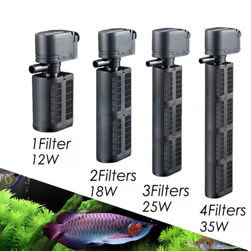 

3 in 1 Aquarium Filter Mini Submersible Pump Internal Aquarium Fish Tank Filters Water Purifier Quiet 12W/18W/25W/35W