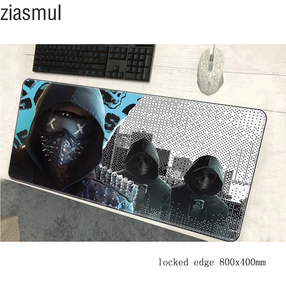 Игровой коврик для мыши Watch Dogs 2 800x400x3 мм милый большой геймерский компьютерный