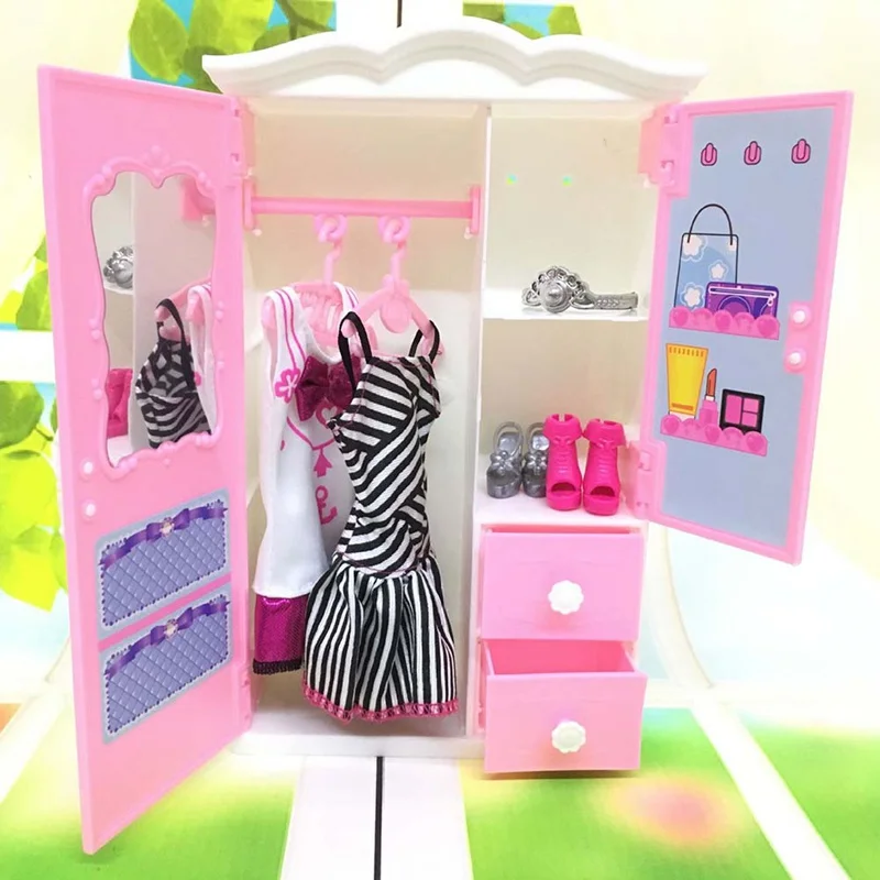 Кукольная мебель пластиковый шкаф для одежды гостиная пластиковый мини-шкаф для Аксессуары для кукол игрушки