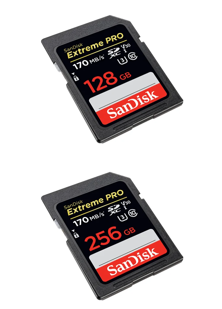 Sandisk Extreme Pro Memory Card 128GB 64GB Max Read Speed 170MB/s SD Card Class 10 U3 32GB 95MB/s For Camera Shooting 4K Video 8gb micro sd card