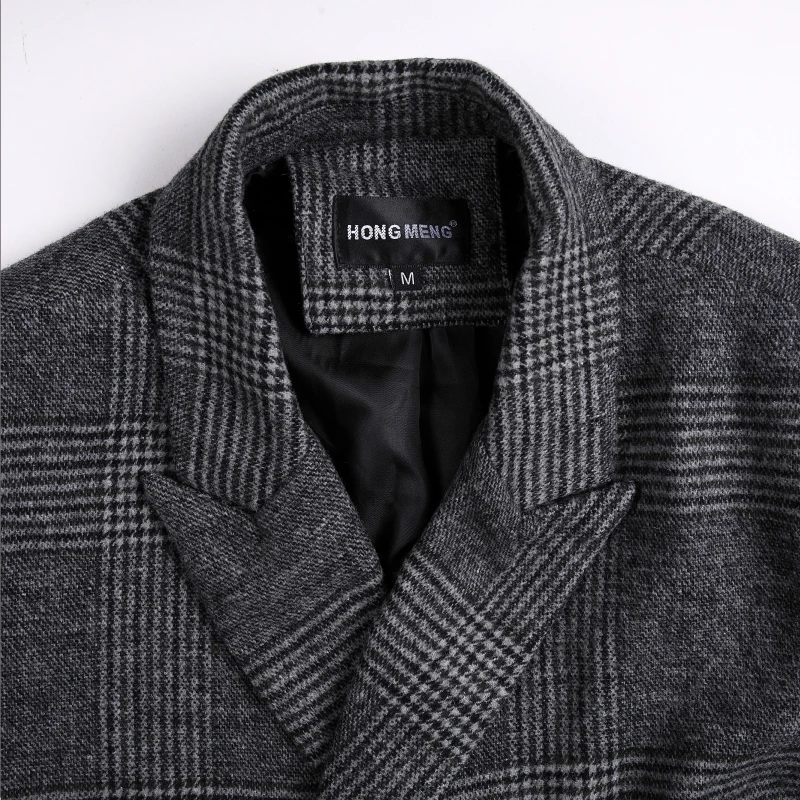 Windbreaker new men's long lapels coat S-6XL men's high quality double-breasted windbreaker men's casual slim cotton plaid coat Windbreaker new men's long lapels coat S-6XL men's high quality double-breasted windbreaker men's casual slim cotton plaid coat