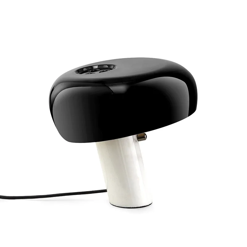 

Italian marble desk lamp metal lampshade desk light for study creative mushroom hotel bedroom living room dressing table lamps
