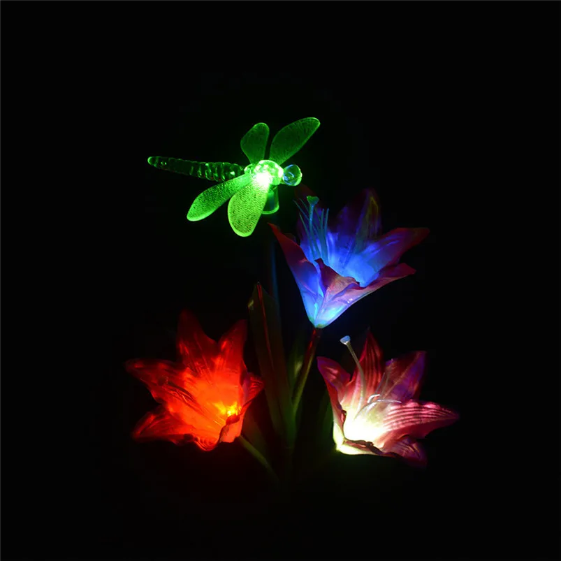 3PCS Solar Power Garland Light Lily Flower Fairy Lights Outdoor Garden Yard Path Lawn Landscape Lamp IP44 Waterproof Luces 40AP411