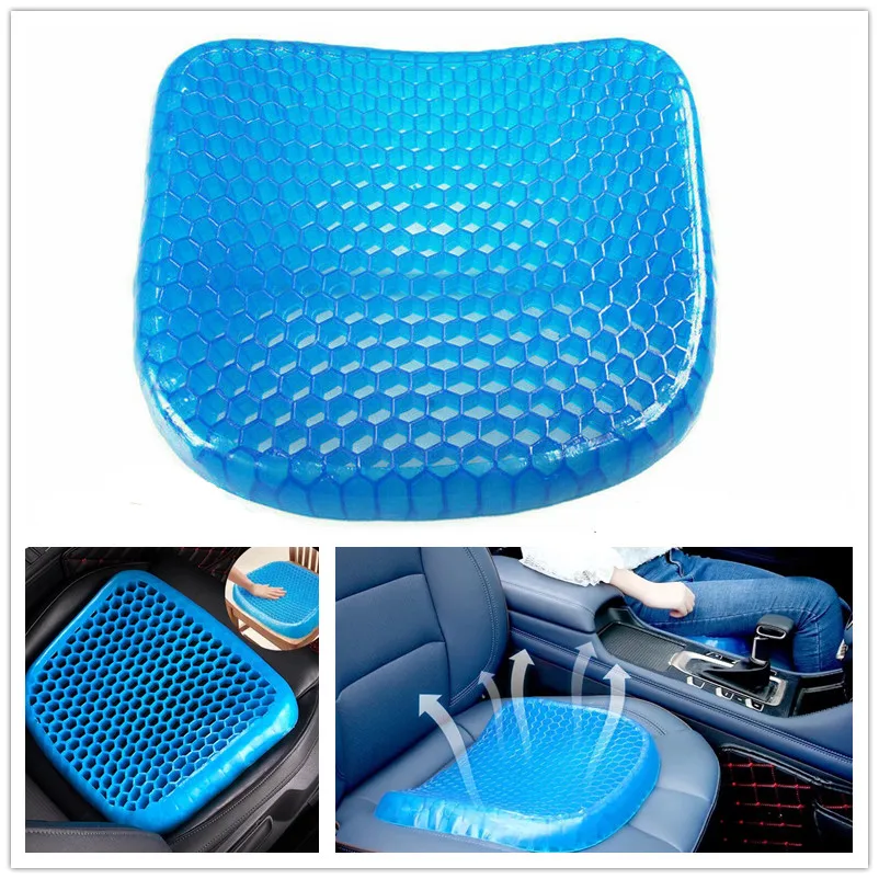 

Cushion On Chair Car Seat Protector Soft Breathable Cool Car Chair Gel Honeycomb Seat Cushion Saddle
