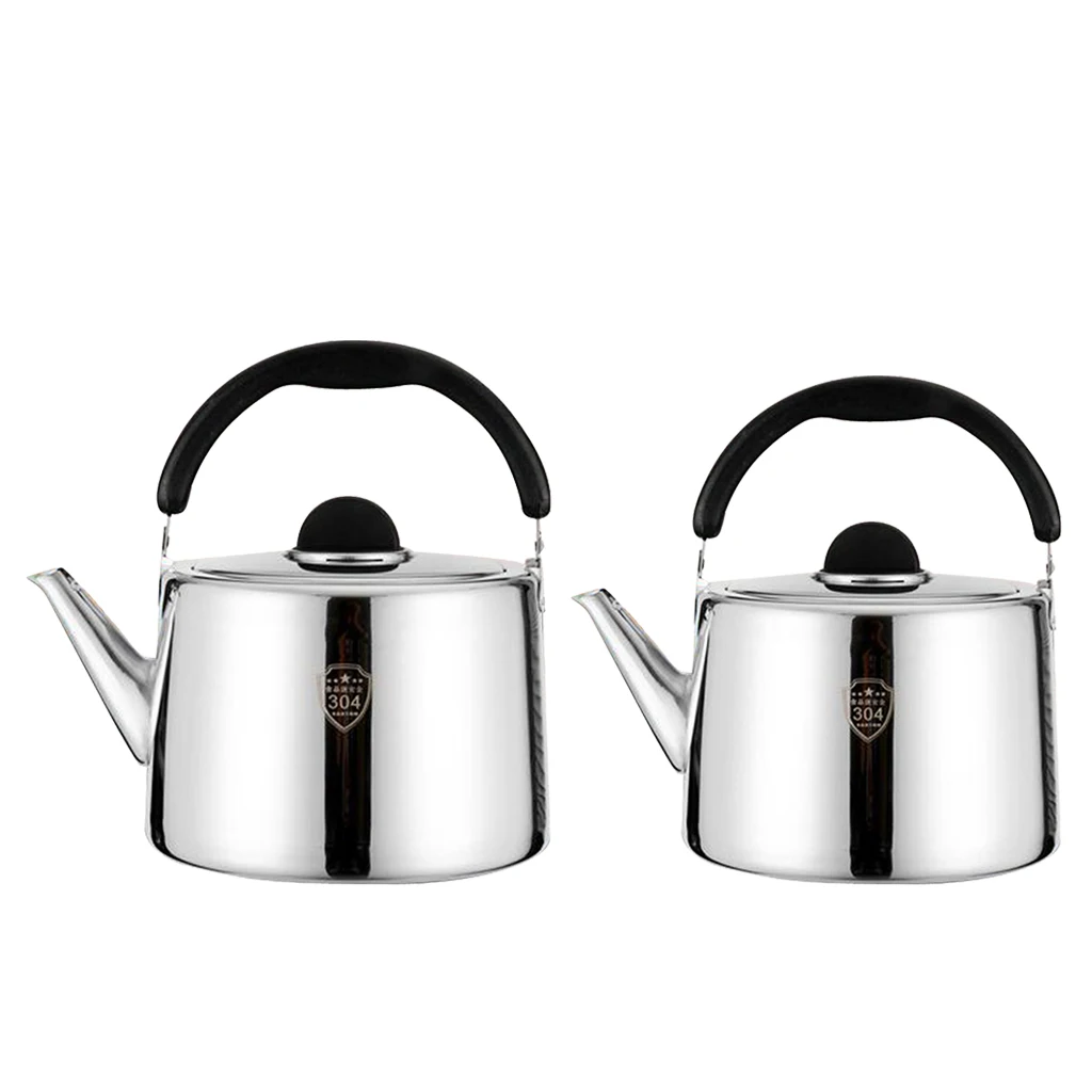 Stainless Steel Whistling Kettle Tea Pot with PP plastic grooved handle stove Kitchen Teakettles For Gas Electric Hobs