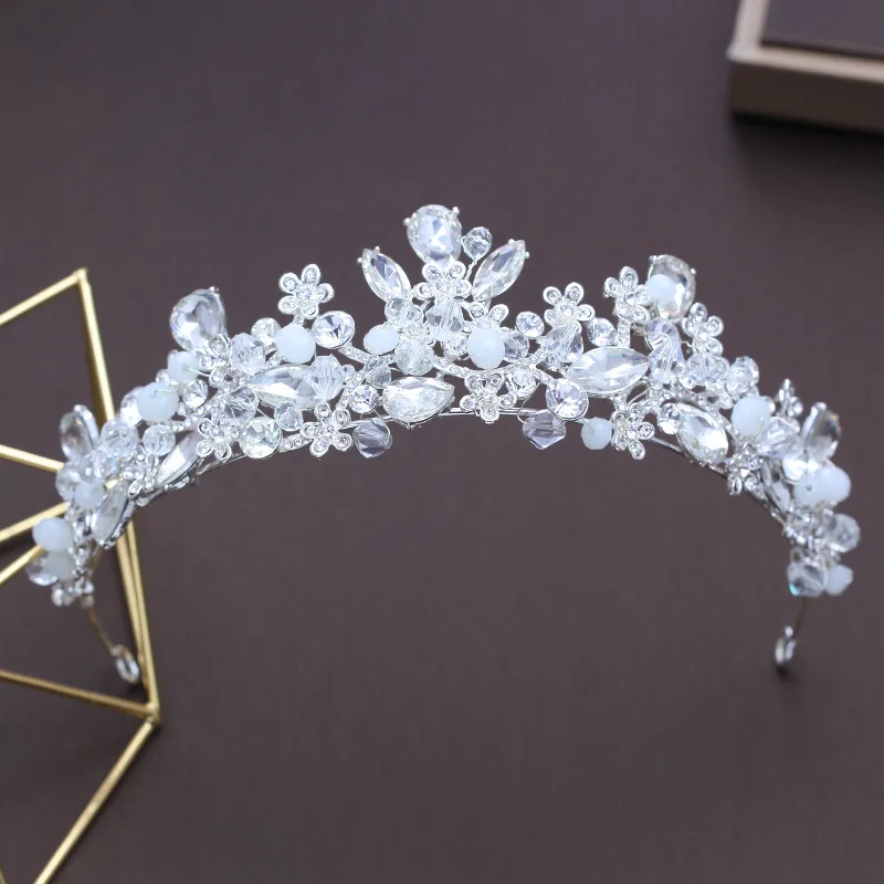 Fashion Korean Tiara Headband Rhinestone Flower Crown Hair Jewelry for