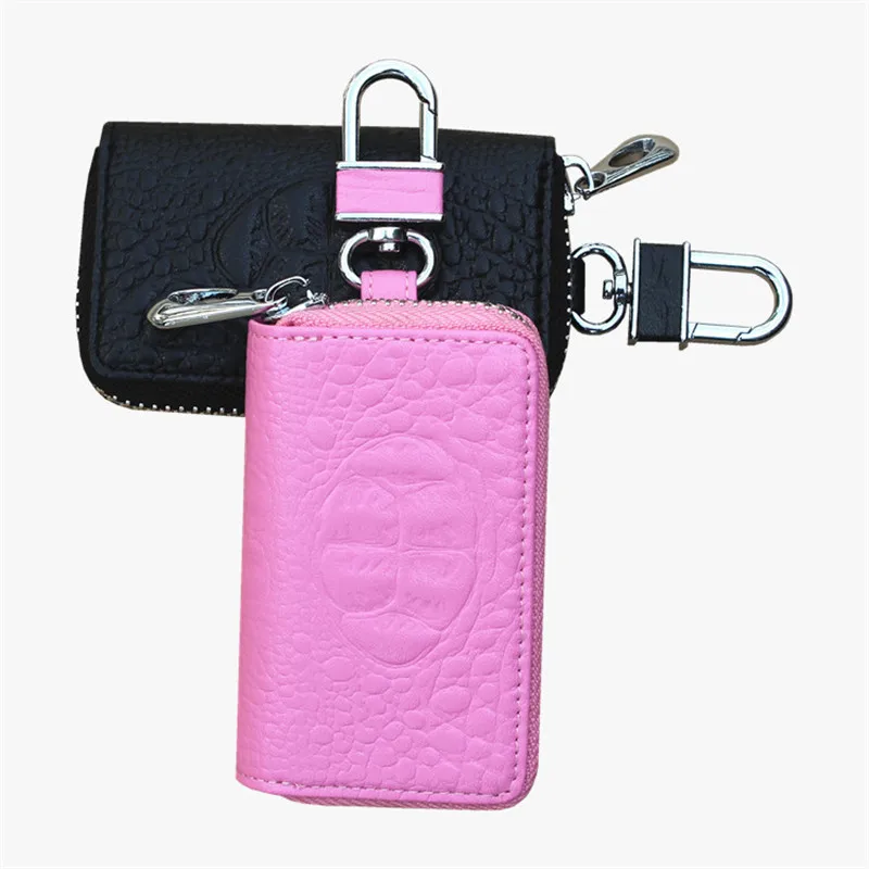 

New Arrival Women Men Car Key Holders Housekeeper Multi Function Zipper Square Home Key Case Women Key Wallet
