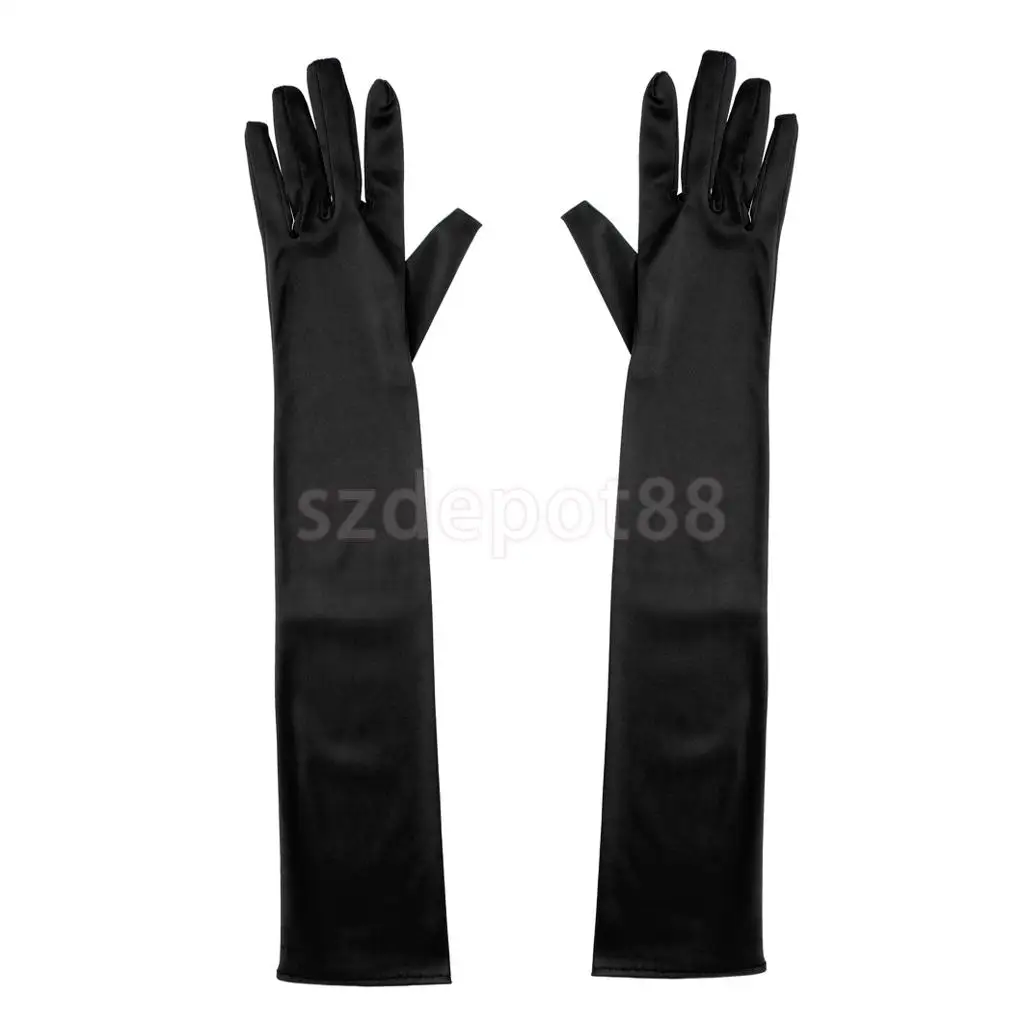 1 Pair Fashion Woman Satin Arm Elbow Long Gloves Wedding Bridal Evening Party Prom Opera Costume