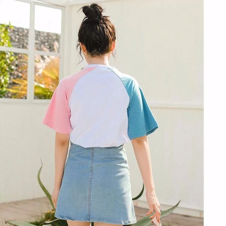 T-shirts Women Sweet Fashion Loose Soft Leisure Korean Style Harajuku Womens Clothing All-match Simple Daily Students Chic 2020