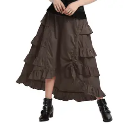 Для женщин женские длинные штаны в полоску, готический, викторианской эпохи Стиль стимпанк A-Line платье юбка