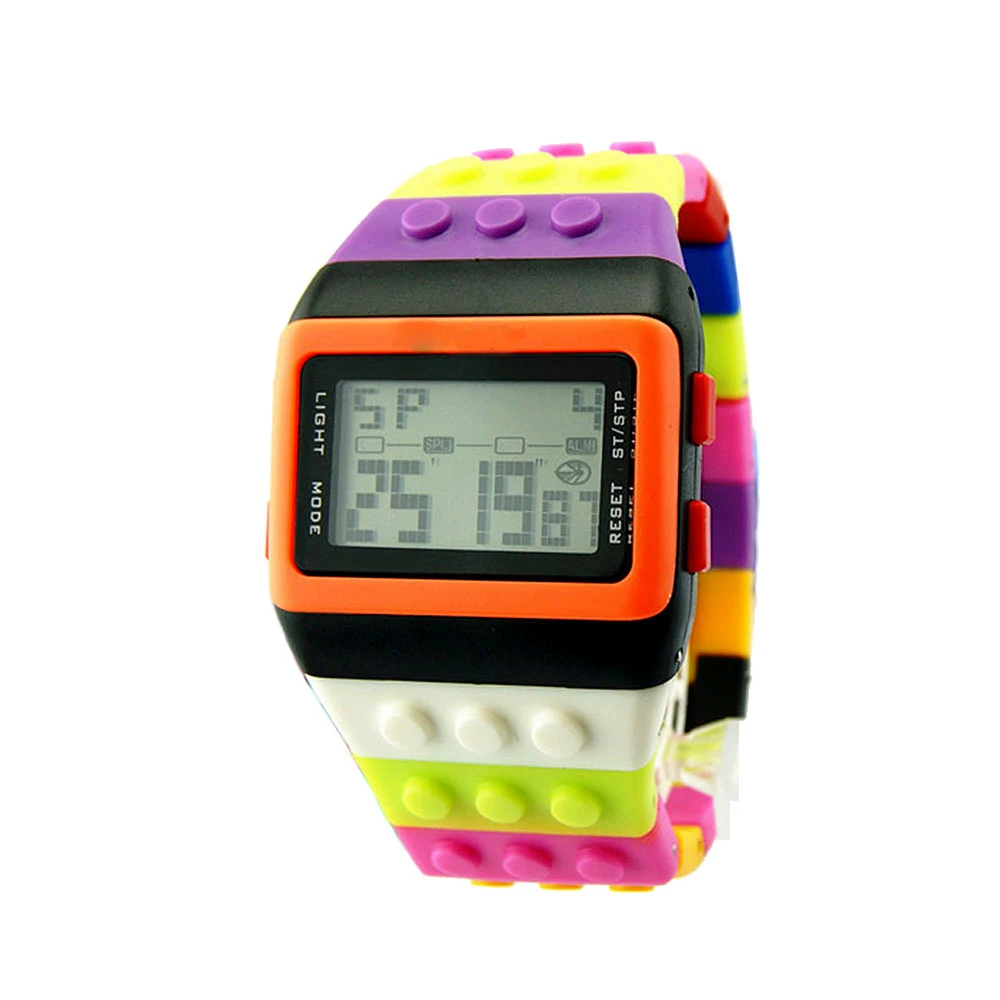 Электронные красочные светодиодный цифровые часы с радугой, цифровые детские наручные часы для мальчиков и девочек, спортивные детские часы