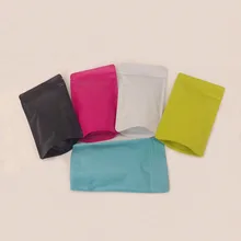 100 Pcs High Grade Matte Color Aluminum Foil Zipper Bag for Long Term Food Storage, Colorful Stand Up Plastic Packaging Pouch