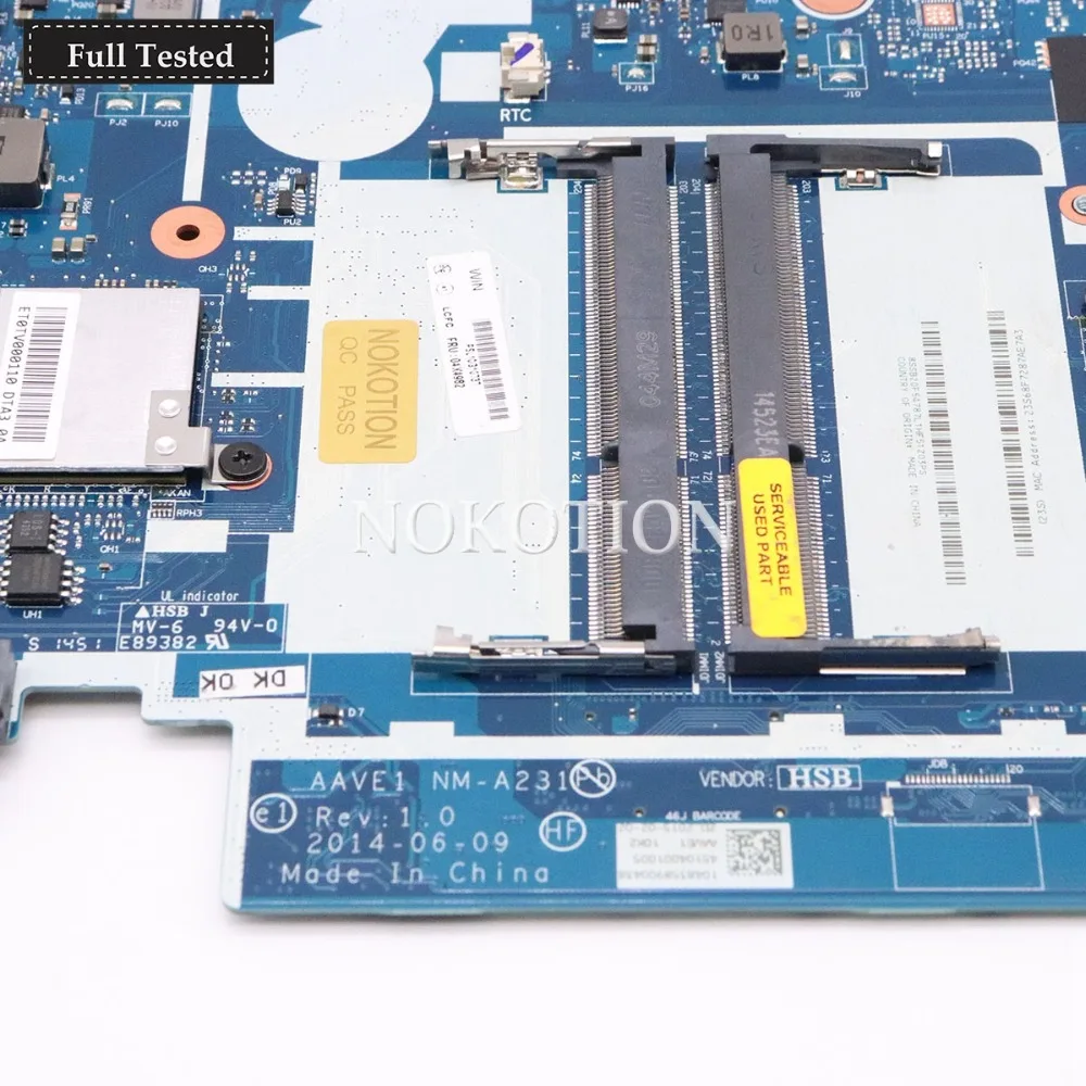 Finest NOKOTION FRU 04X4982 AAVW1 NM-A231 Laptop Motherboard For Lenovo thinkpad E455 Main Board A6-7000 C