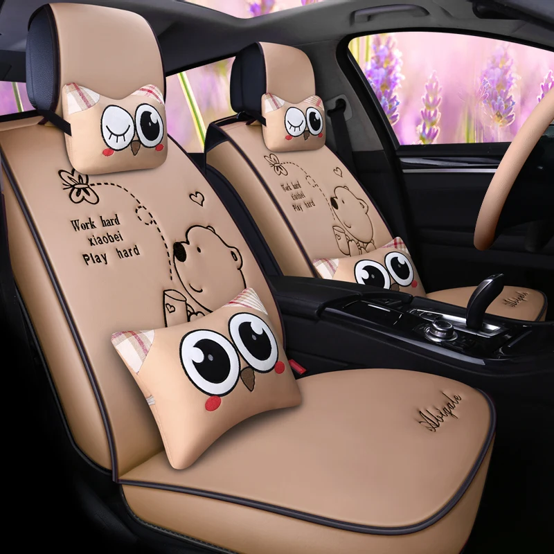 

pu leather cartoon car seat cover auto seats covers for chevrolet captiva skoda octavia a7 honda civic 2018 hyundai tucson