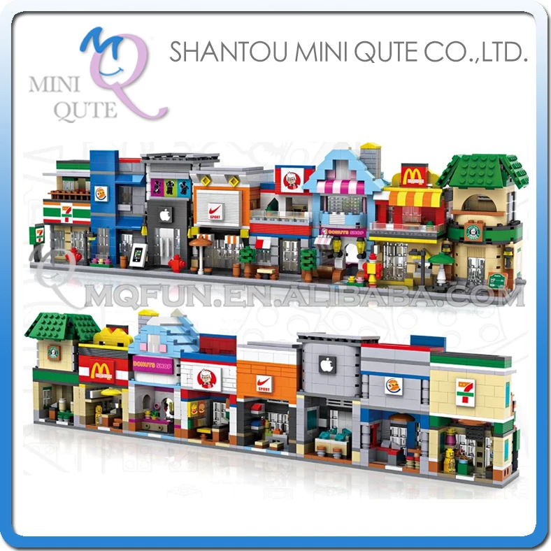 Mini Qute LOZ World architecture 8 styles restaurant sweet shop diamond