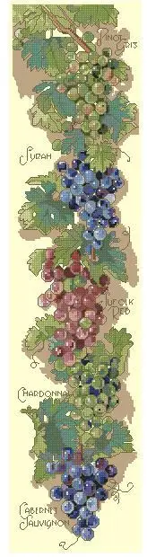 cs-2122 Cross Stitch Kit Grapes Bell Pull Grape Plant Fruit janlynn