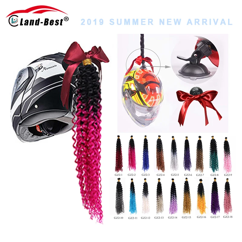 

Punk Style Motorcycle Gradient Ramp Helmet Braids Wig Twist Braid Motocross Motorbike Off Road Moto Decoration Crochet Braids