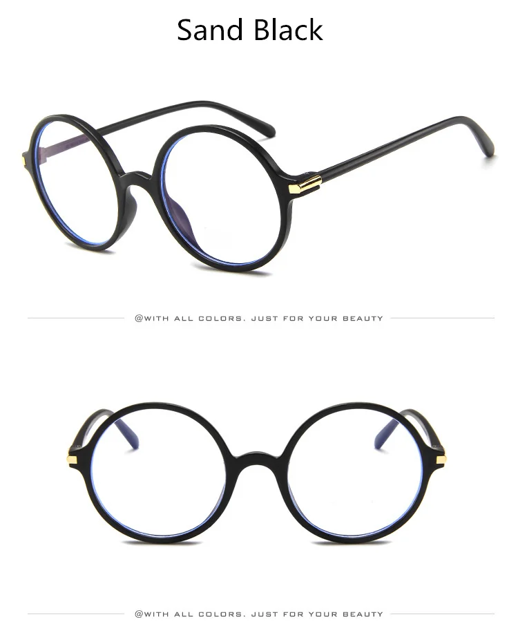 DesolDelos Round Glasses Frame Men Anti Blue Light Glasses Women Fake Glasses Pink Optical Eyeglasses Frame Transparent Lens