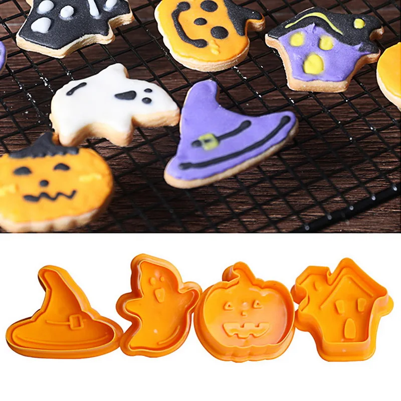 Hoomall Хэллоуин Пластик Cookie Mold резца плунжера Торт украшения инструменты для Кухня