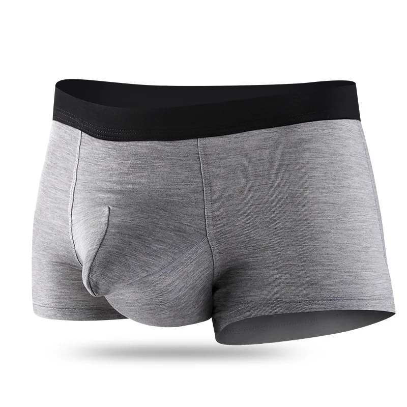 Новое модное мужское сексуальное нижнее белье Cueca masculina пистолет Яйцо разделения Слон Нижнее белье дышащие боксеры голова подарок для мужчин - Цвет: Gray