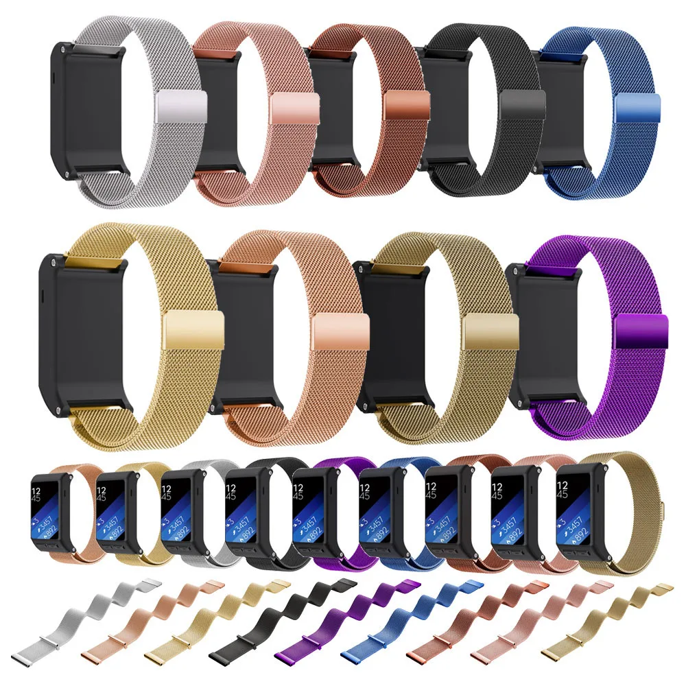 

New Design! Watchbands 20mm Black High Quality Milanese Magnetic Loop Stainless Steel Band For Garmin vivoactive HR Wrist strap