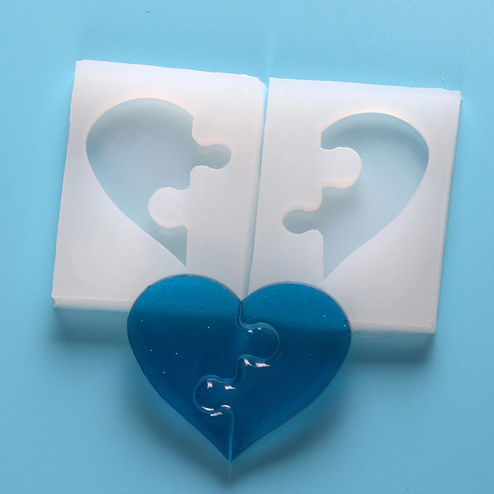 DIY Jewelry Beading Casting Mold Silicone Resin Crystal Mold Square Heart