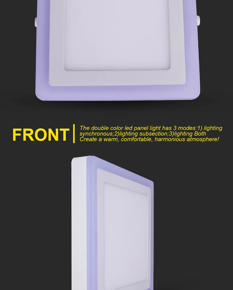 3W 6W 12W 18W Double Color White Blue Led Lights Round Panel Light Square Led Down light Ceiling Light SMD 2835 (5)