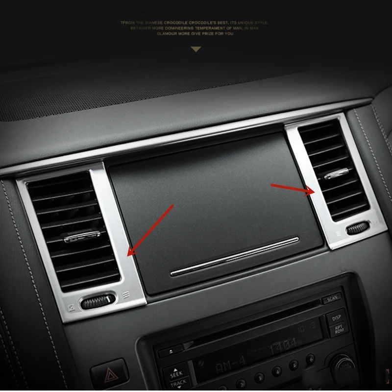 

For Nissan Armada Patrol Royale Nismo Y62 2016 2017 2018 Air Vent Outlet Cover Trim Gills Vent Stickers Car Air Vent Trims
