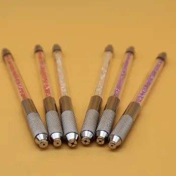 

2 Pcs Two USES Microblading Pen Crystal Eyebrow Manual Tattoo Pen For Permanent Makeup 3D Embroidery