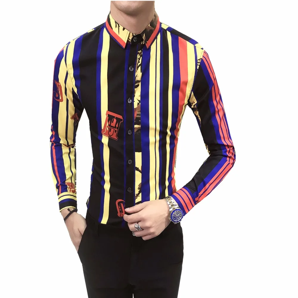 Мода 2018 Для мужчин одежда Фирменная Новинка Slim Fit рубашка с длинными рукавами